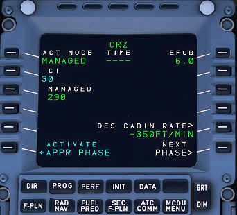 ECAM PERF CRZ page at cruise level